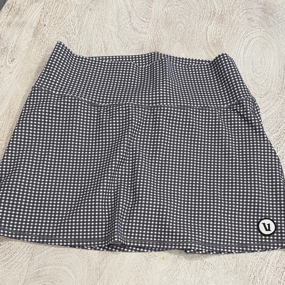Vuori mini grey and white gingham Skirt